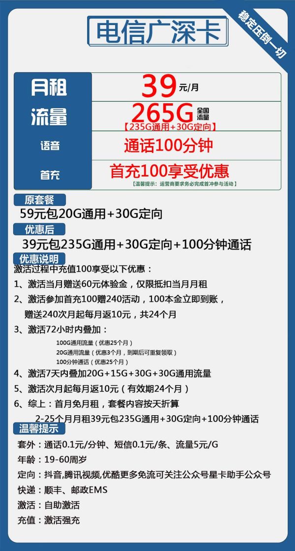 电信广深卡59元